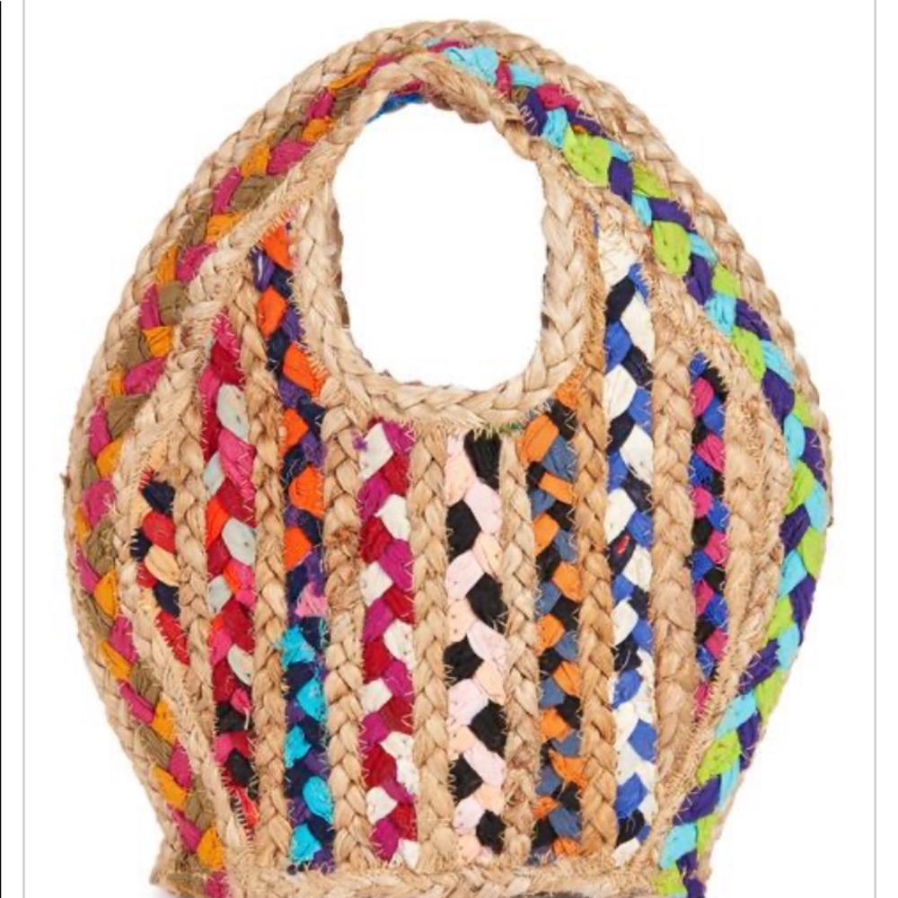 Color Block Straw Purse